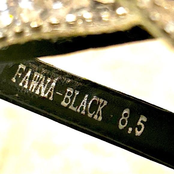 Azalea Wang Fawna Black Jewel Embellished open toe slingback women’s  size 8.5 - Picture 6 of 10